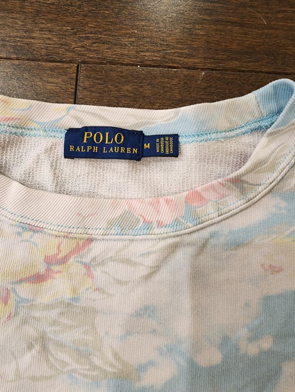 Ralph Lauren Floral Pastel Sweatshirt in Light Blue, Pink & Cream Medium - Picture 2 of 5
